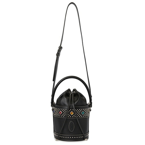 Saint Laurent Bahia Embellished Leather Bucket Bag Black - Picture 7 of 10